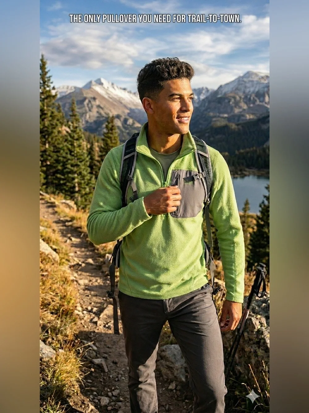 The North Face 1/4 Zip Fleece Pullover Chest Pocket Green Mens Size M